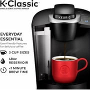 Keurig K-Classic Single Serve K-Cup Coffee Maker with 3 Brew Sizes & 48oz Removable Reservoir (Black)