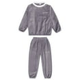 thumbnail image 4 of Dpytoraw Boys Girls Flannel Clothes Set Fluffy Sweatshirt Top And Pants Winter Warm Soft Fuzzy Homewear With Sweatpants Size 2-3 Years, 4 of 4