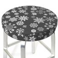 thumbnail image 3 of Balery simple white Snowflake Fundas de asiento para taburete de bar redondo de tela de terciopelo ajustables que protegen de arañazos y manchas para sillas de 14 a 17 pulgadas.-13 inch, 3 of 7