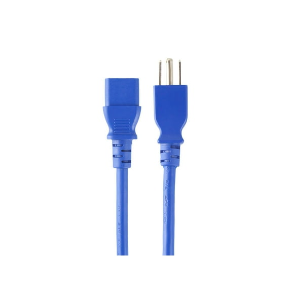 Monoprice Power Cable / Cord - 6 Feet - Blue | 18AWG 3 Conductor PC Power Connector Socket 10A (NEMA 5-15P to IEC 60320 C13)
