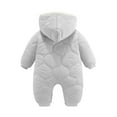 thumbnail image 3 of Odeerbi Baby Infant Boys Girls Clothes Winter Jumpsuit Baby Romper 2025 Fashion Solid Color Cute Thickening Keep Warm Bear Ear Jumpsuit Gray 9-12 Months, 3 of 3
