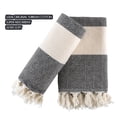thumbnail image 4 of Wear Sierra Turkish Cotton Hand Towels, Soft & Absorbent, Black, Set of 2, 19x39 Inches, 4 of 6