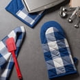 thumbnail image 6 of CC Home Furnishings Buffalo Check Cotton Kitchen Dish Towels - 30" - Nautical Blue and White - Set, 6 of 7