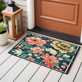 thumbnail image 4 of 2x3 Ft Entryway Area Rug, Spring Floral Kitchen Rug Runner Washable Floor Mat, Watercolor Vintage Red Yellow Green Non Slip Indoor Door Mat Throw Carpet for Bathroom Living Room Bedroom, 4 of 8
