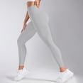thumbnail image 6 of Women's High Waisted Yoga Pants, Seamless Texture Fitness Leggings, Hip Lifting Slim Fit Long Length Quick Drying Workout Pants, Tummy Control Butt Lifting Leggings for Women Grey M, 6 of 8