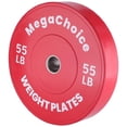 thumbnail image 1 of Bingirl Red 55LB Premium Rubber Bumper Weight Plate with Embossed Lettering, 1 of 10