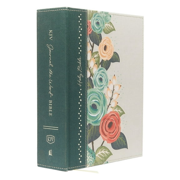 KJV, Journal the Word Bible, Large Print, Green Floral Cloth, Red Letter Edition: Reflect, Journal, or Create Art Next to Your Favorite Verses (Large Print) (Hardcover)