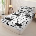 thumbnail image 2 of Erosebridal Cartoon Vehicle Zipper Full Size Comforter Sets with Fitted Sheet and 2 Pillowcases,Tree Mountain Builder Sketch Zipper Bedding Set For Boys,Reversible,4 Pieces, 2 of 7