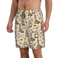 thumbnail image 2 of Vsdgher Marine Birds And Coastal Lighthouse Men's Beach Shorts, Surfing shorts, Swim trunks, Quick Dry Swim Trunks for Surfing Beach Fun -Small, 2 of 6