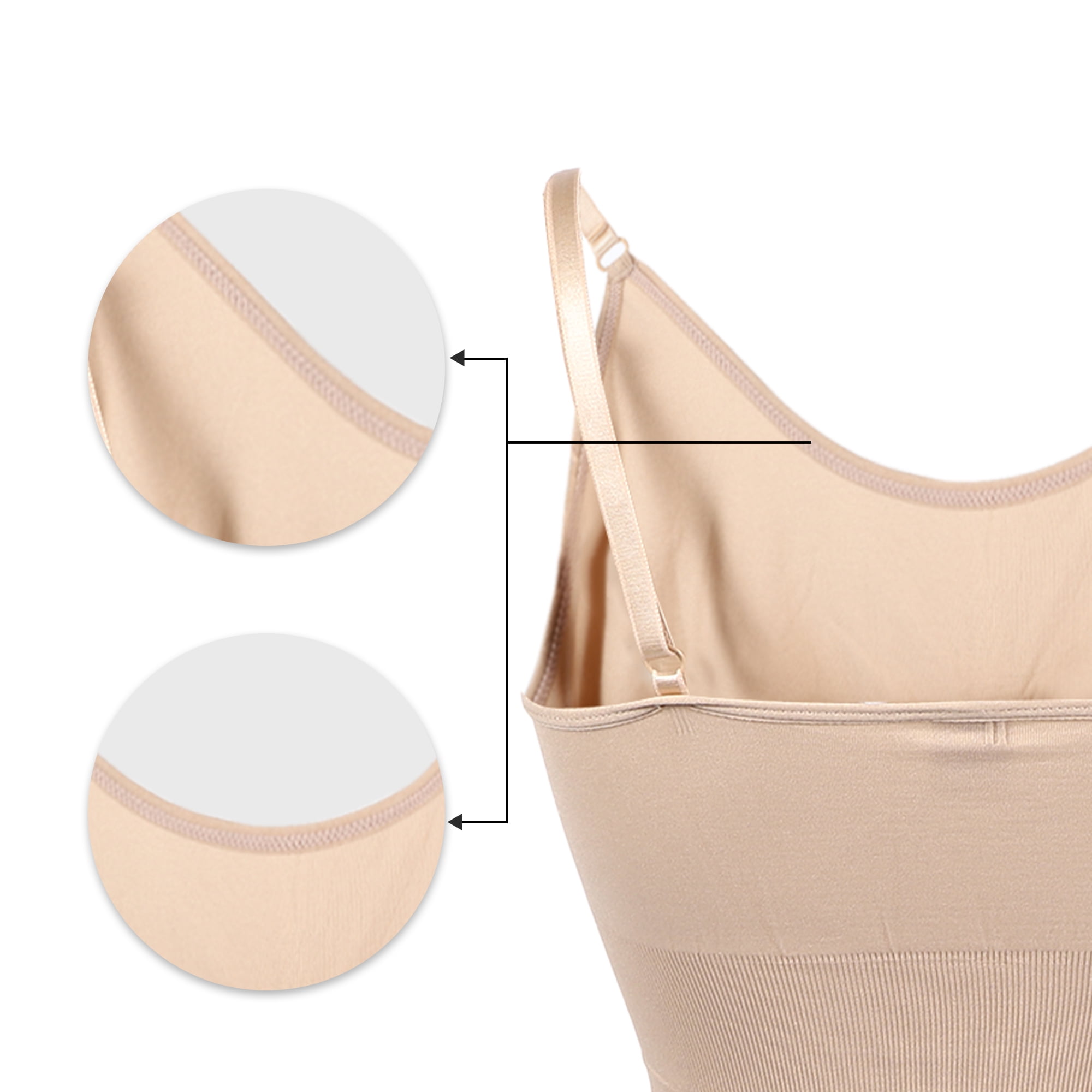 Unique Bargains Women Shapewear Tummy Control Full Bust Body Bodysuit L Beige