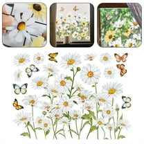 1 Clearance! Colorful Floral Bouquet Window Flower Window Clings Reusable Removable Double for Home Decor Stickers