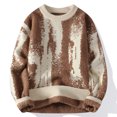 thumbnail image 2 of Yiliang Big and Tall Sweaters for Men Fall and Winter Long Sleeve Warm and Thermal Top Clothes ,Coffee,2XL, 2 of 6