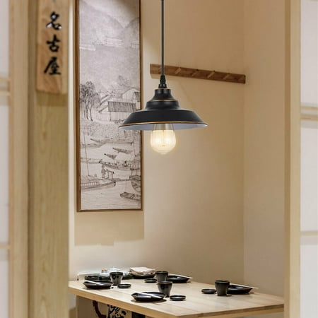 

DENEST Industrial Rustic Pulley Pendant Light Hanging Ceiling Lamp Kitchen Fixture