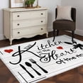 thumbnail image 4 of Kitchen Tableware Washable Area Rugs 2.7'x5', Love Low Pile Throw Living Room Rug Non-Slip Sturdy Edge Binding Carpet for Indoor Entryway Bedside Kitchen, 4 of 9