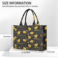 thumbnail image 3 of Large Capacity Tote Bag,Black Sunflower Word Pattern Handbag Fashion Luxury Tote Bag,15.7"x13"x 5.1" Inches,Laptop Compatible, 3 of 6