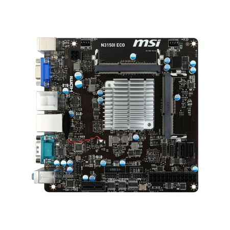 MSI N3150I ECO Desktop Motherboard, Intel Chipset, Socket BGA-1170, Mini ITX