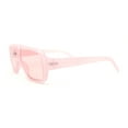 thumbnail image 3 of Double Bridge Flat Top Mafia Racer Rectangular Plastic Sunglasses All Pink, 3 of 4
