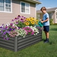 thumbnail image 4 of CazToi 2-Pack 6x3x1.5 ft Galvanized Raised Garden Beds Large Outdoor Planter Boxes with Open-Base & Wave Panels, 4 of 9