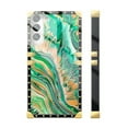 thumbnail image 3 of FKBRCL4U Compatible with Samsung Galaxy S22 Plus Case, Green Gold Grain Marbled Fluid Luxury Golden Decoration for Girl Women Soft TPU Shockproof Protective Hard PC Back, 3 of 7