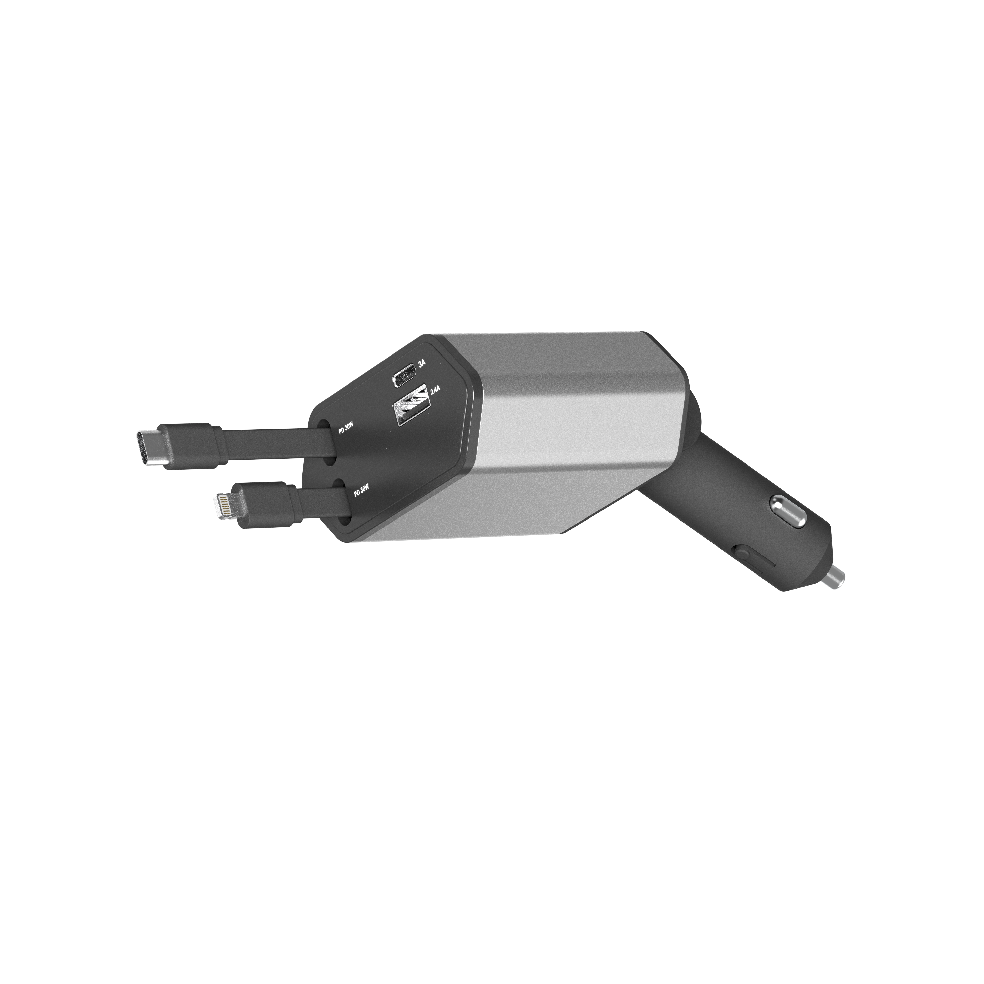 Zsou 4-in-1 Car Charger, 45W, USB-C and Lightning Cables photo 8