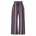 thumbnail image 4 of Tnhcen Women's Retro Print Wide Leg Pants High Waisted Elastic Waistband Loose Fit Boho Style Stretchy Trousers S-2XL Casual Plus Size, 4 of 7