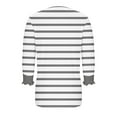 thumbnail image 7 of ShiShine Women's Striped Tunic Top Casual Button Down T Shirts Round Neck 3/4 Length Sleeve Fashion Outfits, 7 of 7