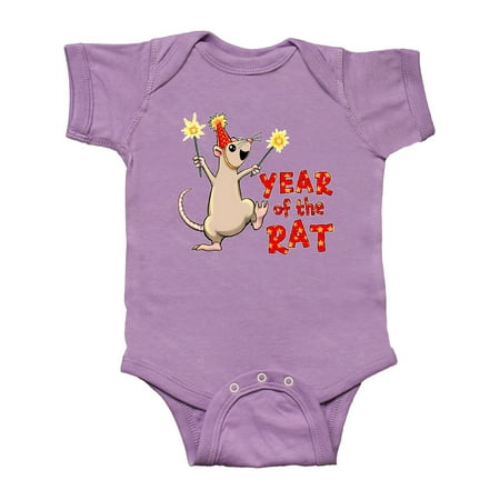 

Inktastic Year of the Rat with Sparklers in Red Party Hat Gift Baby Boy or Baby Girl Bodysuit