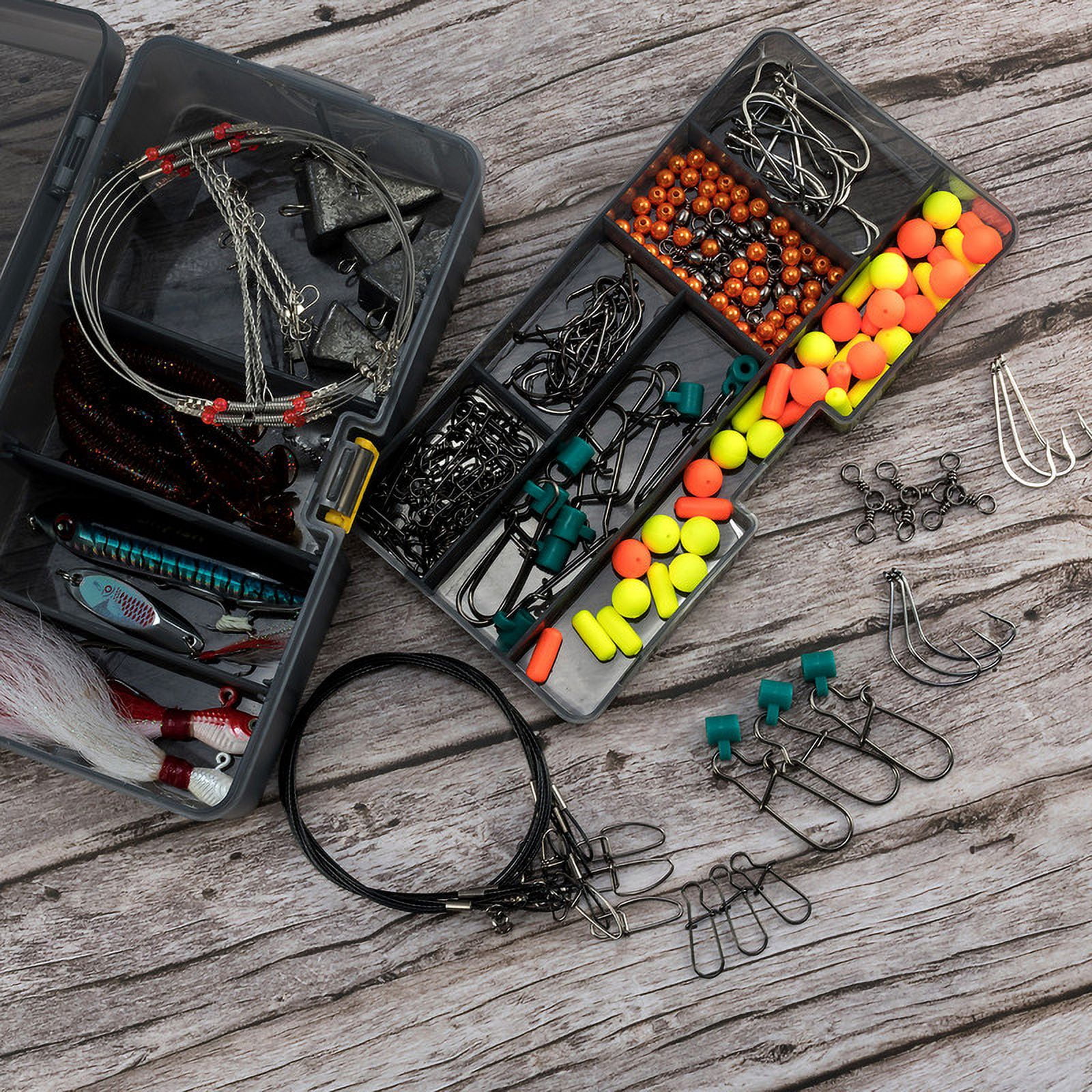 269pcs Complete Surf Fishing Tackle Kit Bucktail Jigs Lead Pyramid Sinkers Lure