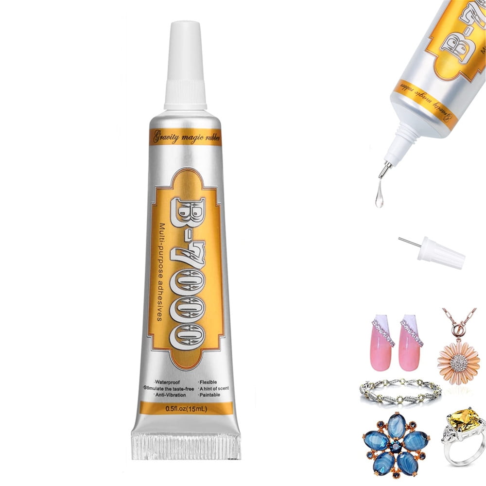B7000 Fabric Glue with Precision Tips, 15ml Upgrade Industrial Strength