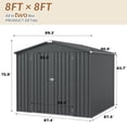 thumbnail image 7 of Patiowell 8x8FT Metal Outdoor Storage Shed, Black Heavy-Duty Garden Tool Shed for Tools, Lawn & Pet Supplies, 7 of 7
