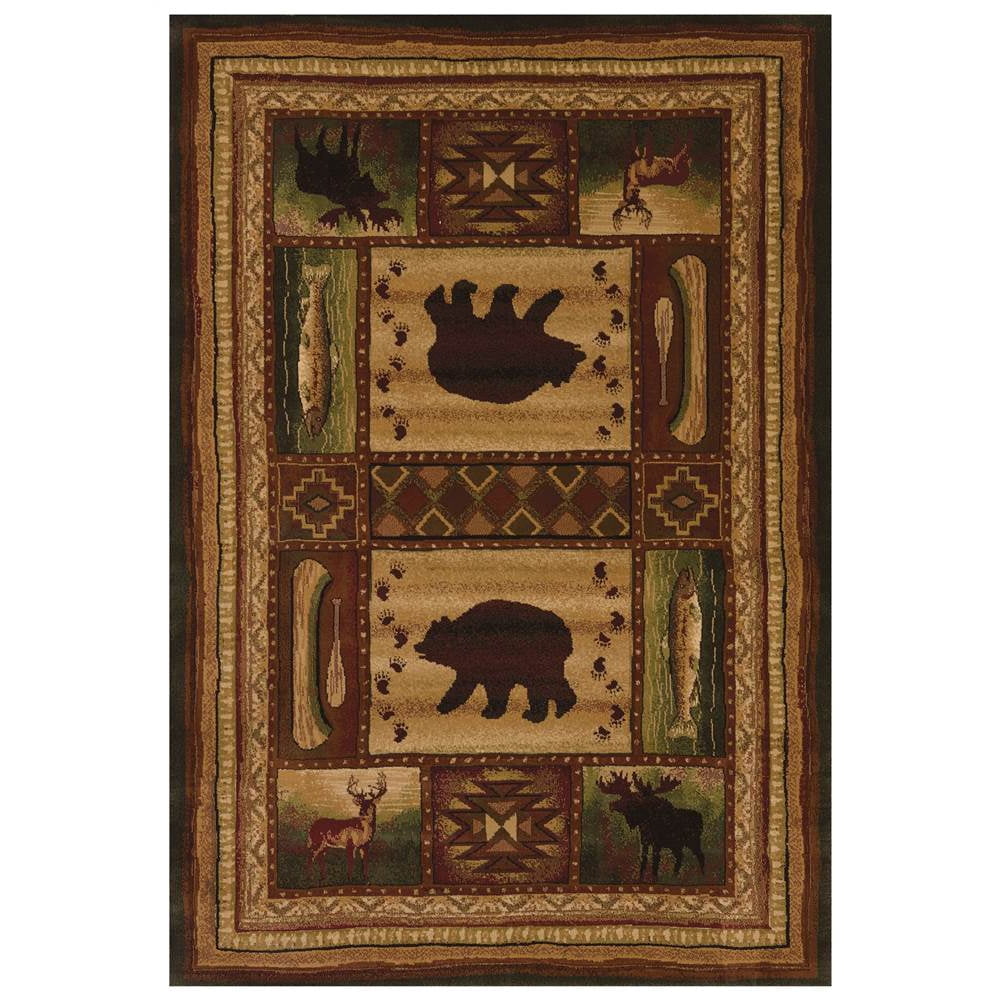 Bear Wilderness Area Rug in Multicolor (4 ft. 2 in. L x 2 ft. 7 in. W
