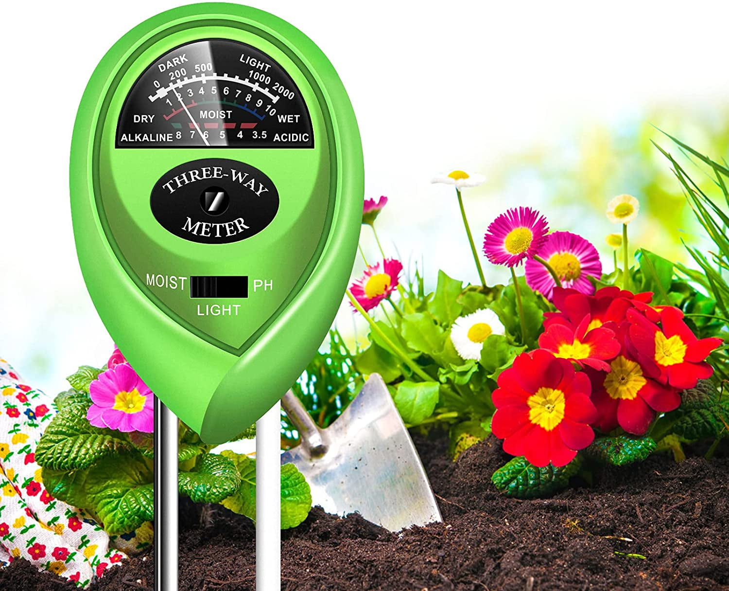 4 in1 Soil Tester Water PH Moisture Light Test Meter Kit For Garden Plant Flower 