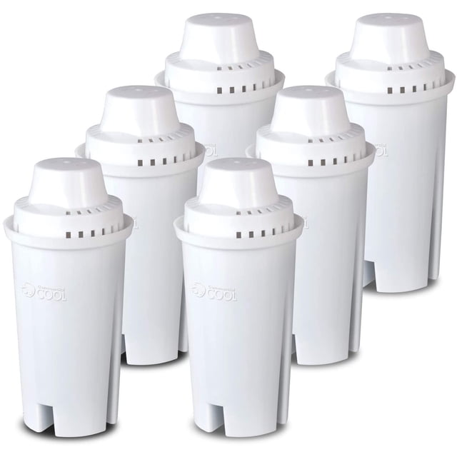 Commercial Cool CCWFB6 Reemplazos de Filtro de Agua Brita Blanco, Pack de 6