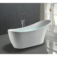thumbnail image 6 of Dreamwerks 66.9 in. L Acrylic Curved Flat-bottom Not-Whirlpool Bathtub in Glossy White, 6 of 12