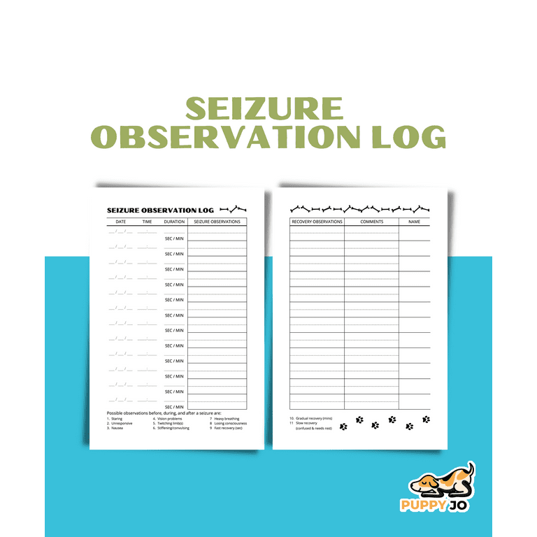 puppy-jo-dog-epilepsy-seizure-event-and-medication-tracking-paper-writing-journal-walmart-com for Free Printable Printable Seizure Log Puppy Jo Dog Epilepsy Seizure Event and Medication Tracking Paper Writing Journal - Walmart.com for Free Printable Printable Seizure Log