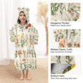 thumbnail image 3 of FORMRS Wearable Blanket Hoodie with Sleeves for Kids Cozy Flannel Sweatshirt, Beige Wildflowers, 3 of 7