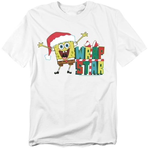 Spongebob Squarepants Wrap Star At Christmas Unisex Adult T Shirt