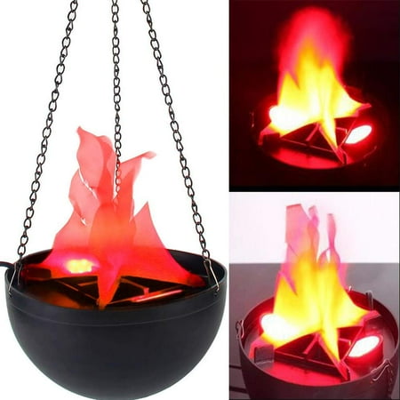 Fake Fire Cauldron Electric LED Flamsee 3D Fake Fire Lamp Eeffect Torch Light for Halloween Xmas Party Decor Holiday Supplies ,20cm Hanging Lamp ()