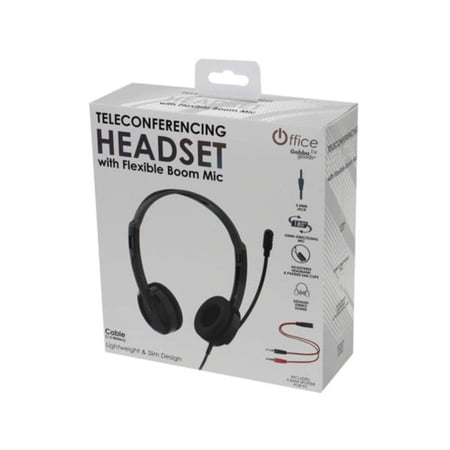 Kole Imports AC256-18 Teleconferencing Headset with Boom Mic - Pack of 18