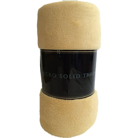 Decotex Warm & Cozy Lightweight Super Soft Plush Fleece Throw Blanket (50" X 60", Gold)