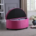 thumbnail image 4 of ORE International 17.5" Tall Polyurethane Half Moon Storage Bench in Pink, 4 of 4