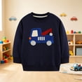 thumbnail image 2 of Ulanda Boys Cotton Sweatshirts Crewneck Long Sleeve Pullover Toddler Winter Warm Sweater Tops 2-7T (Navy, 3-4 Years), 2 of 6