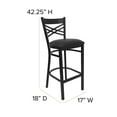 thumbnail image 6 of Flash Furniture HERCULES Series Black ''X'' Back Metal Restaurant Barstool - Black Vinyl Seat, 6 of 12