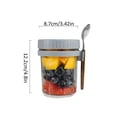 thumbnail image 4 of Copa De Avena Overnight Oats Cup Glass Sealed Mason Jar Vasos de ensalada con cuchara (Gris 350ml) Ndcxsfigh Libre de BPA, 4 of 9