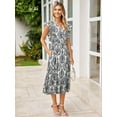 thumbnail image 3 of Vestido BerryGo Floral Maxi Viscosa Azul Marino para Mujer, 3 of 5