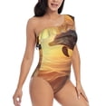 thumbnail image 3 of Honeii Sunset Dancing Dolphin A for women's one-piece swimsuit featuring a chic one-shoulder design experience elegance and style in the water-Medium, 3 of 6