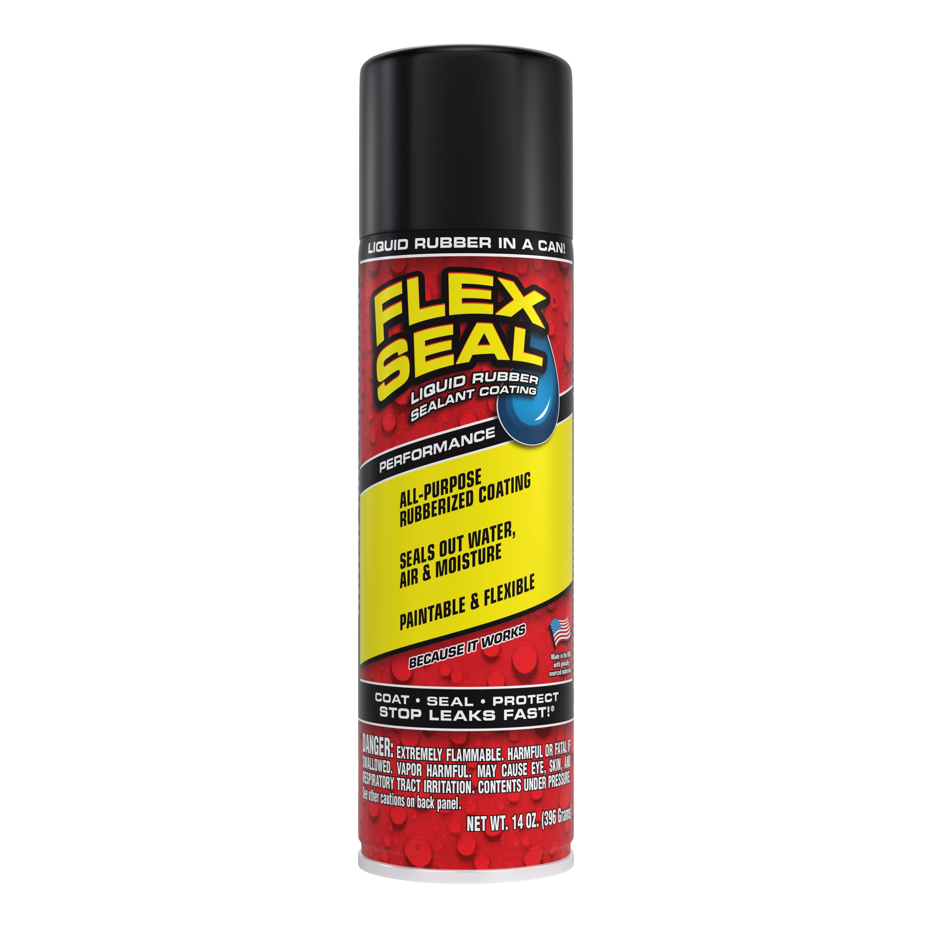 (2 pack) Flex Seal Automotive Liquid Rubber Sealant Coating Aerosol, 14 oz, Black