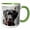 Green/White, variant on 3drose, Black Lab Pet Dog Labrador Retriever Photo, 11oz Two-tone Black Mug