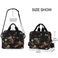 thumbnail image 2 of FORMRS Reusable Lunch Bag for Work School Leakproof Insulated Cooler with Adjustable Shoulder Strap, Black Flowers, 2 of 6