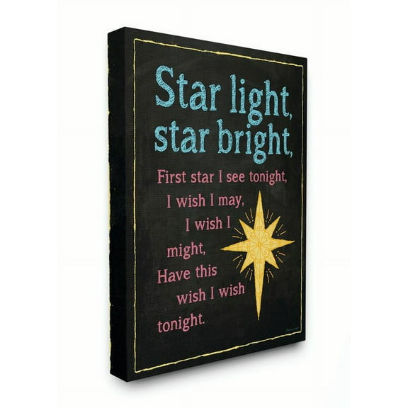 The Kids Room by Stupell Star Light Star Bright Nursery Rhyme Canvas Wall Art by Stephanie Workman Marrott